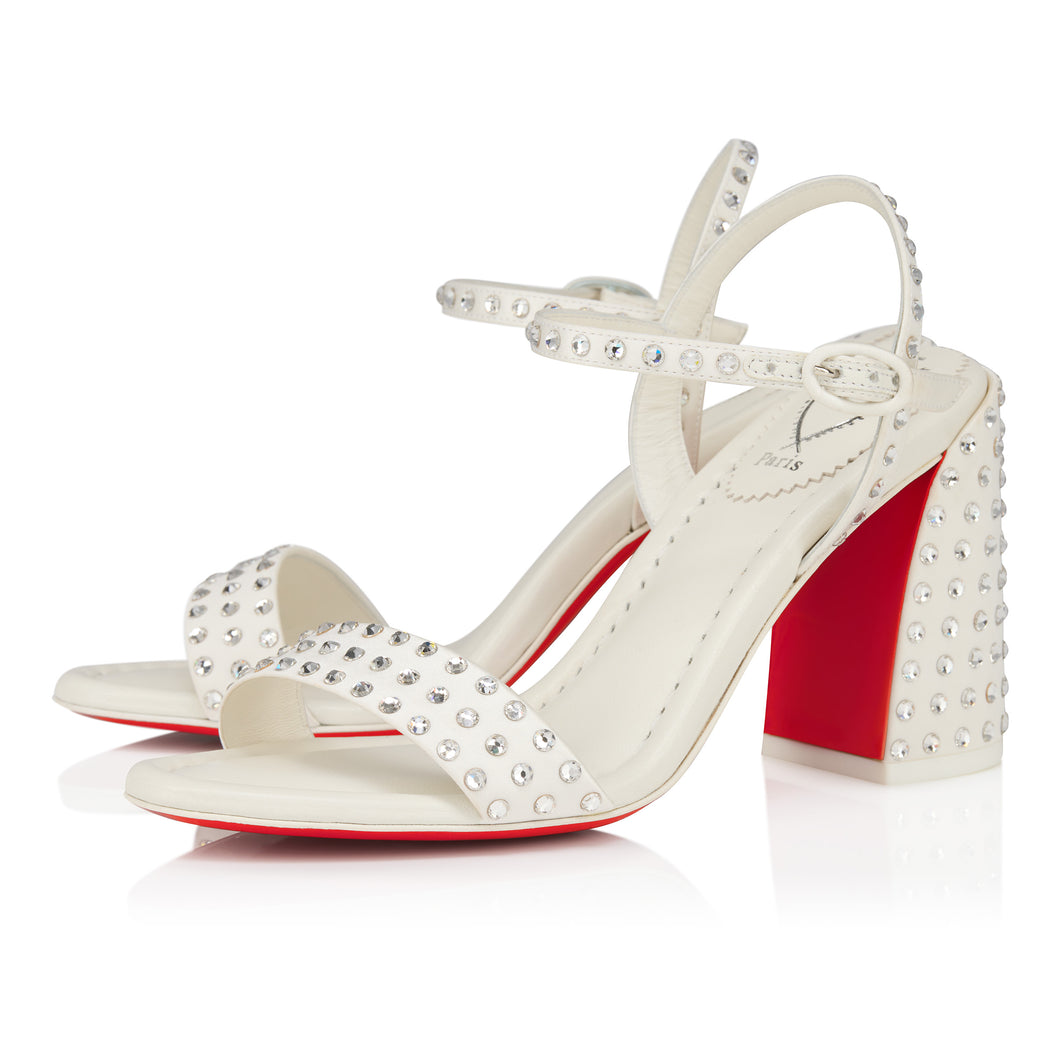 Christian Louboutin Miss Jane Sandal Strass Boum Women Shoes | Color White