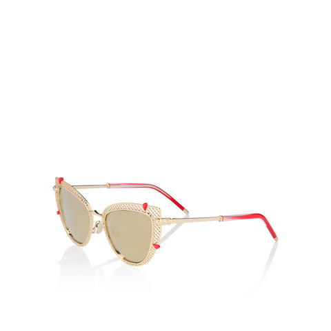 Christian Louboutin Miss Z Lb0002 Women Eyewear | Color Gold