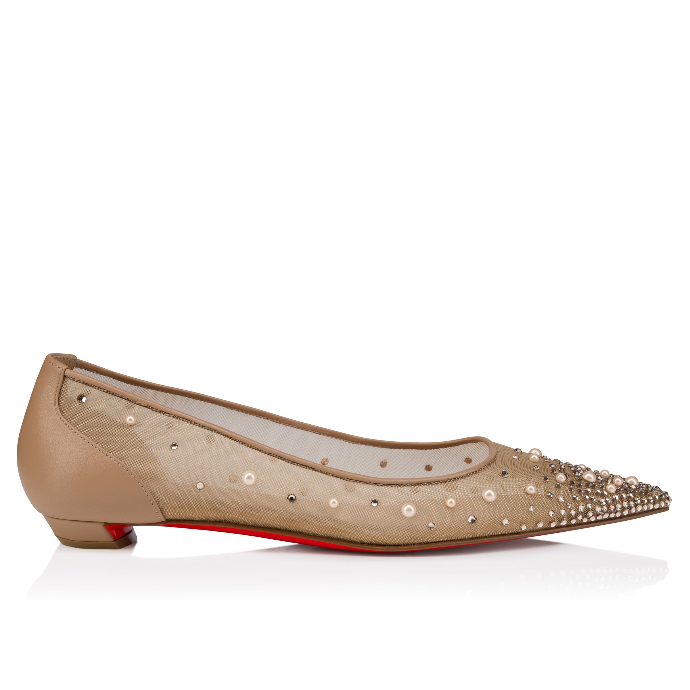 Christian Louboutin Miss Z Degrastrassina Perla Women Shoes | Color Nude