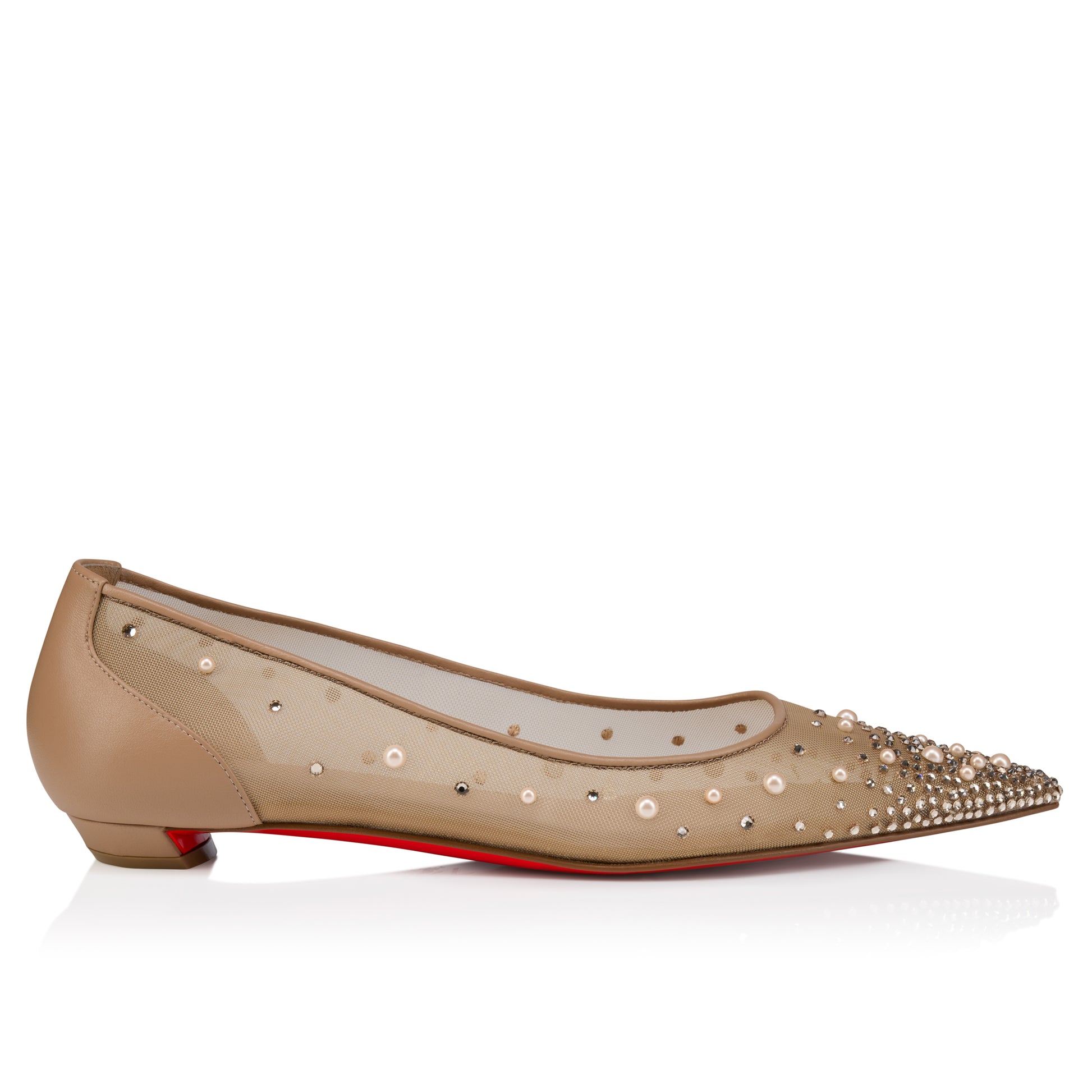 Christian Louboutin Miss Z Degrastrassina Perla Women Shoes | Color Nude