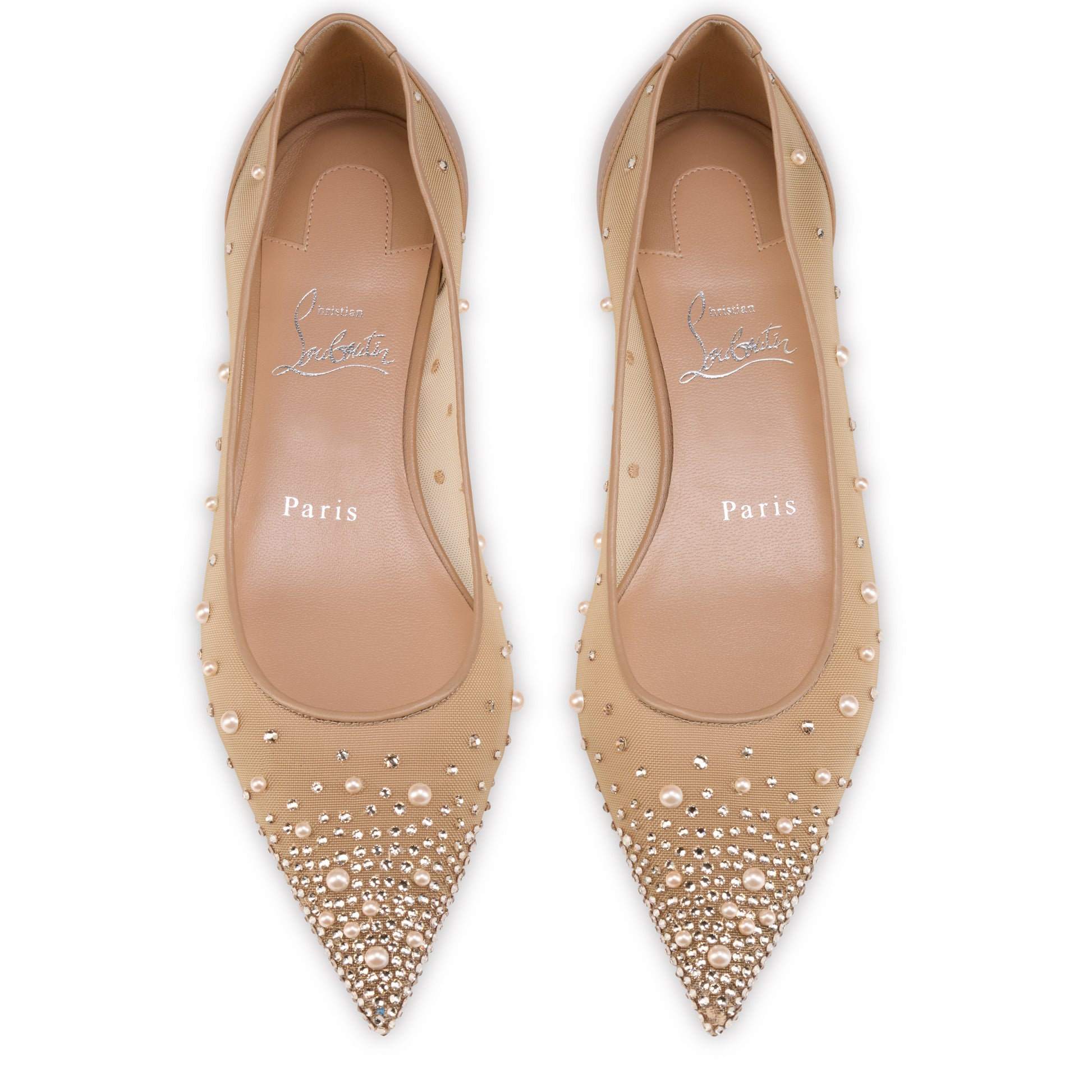 Christian Louboutin Miss Z Degrastrassina Perla Women Shoes | Color Nude
