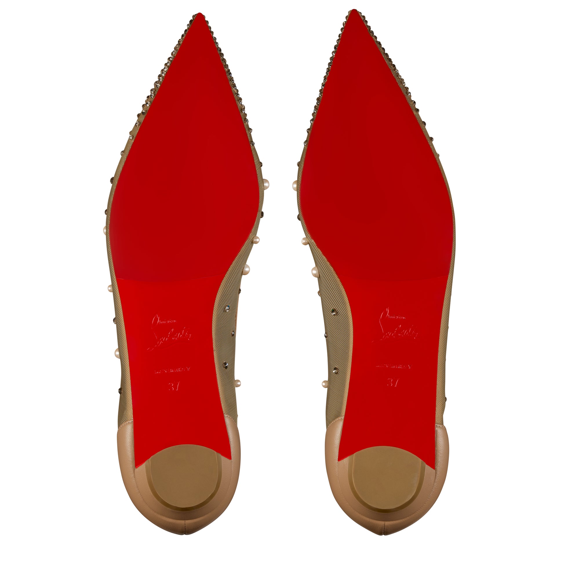 Christian Louboutin Miss Z Degrastrassina Perla Women Shoes | Color Nude