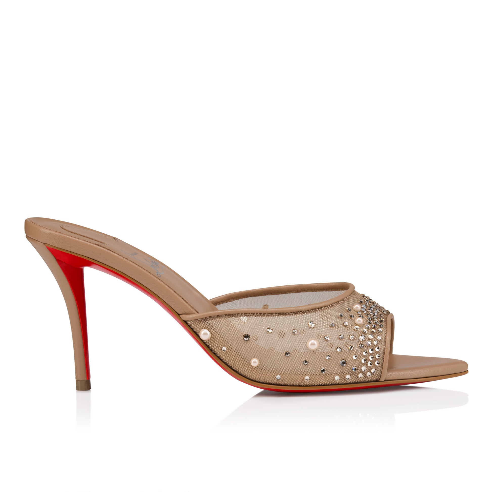 Christian Louboutin Miss Z Mule Degrasstrass Perla Women Shoes | Color Beige
