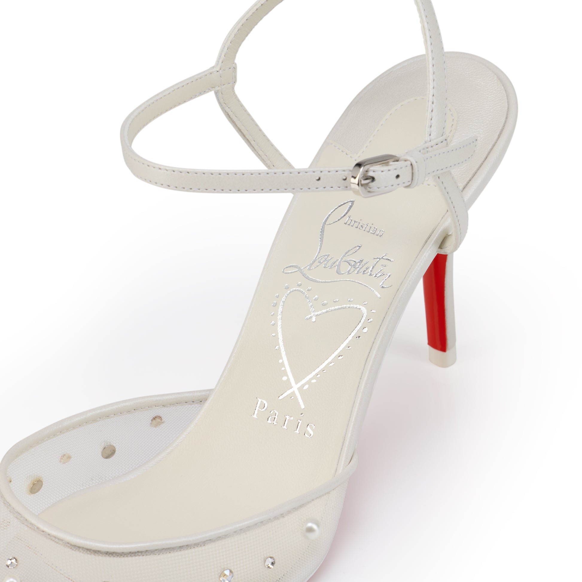 Christian Louboutin Miss Z Riviera Strass Women Shoes | Color White