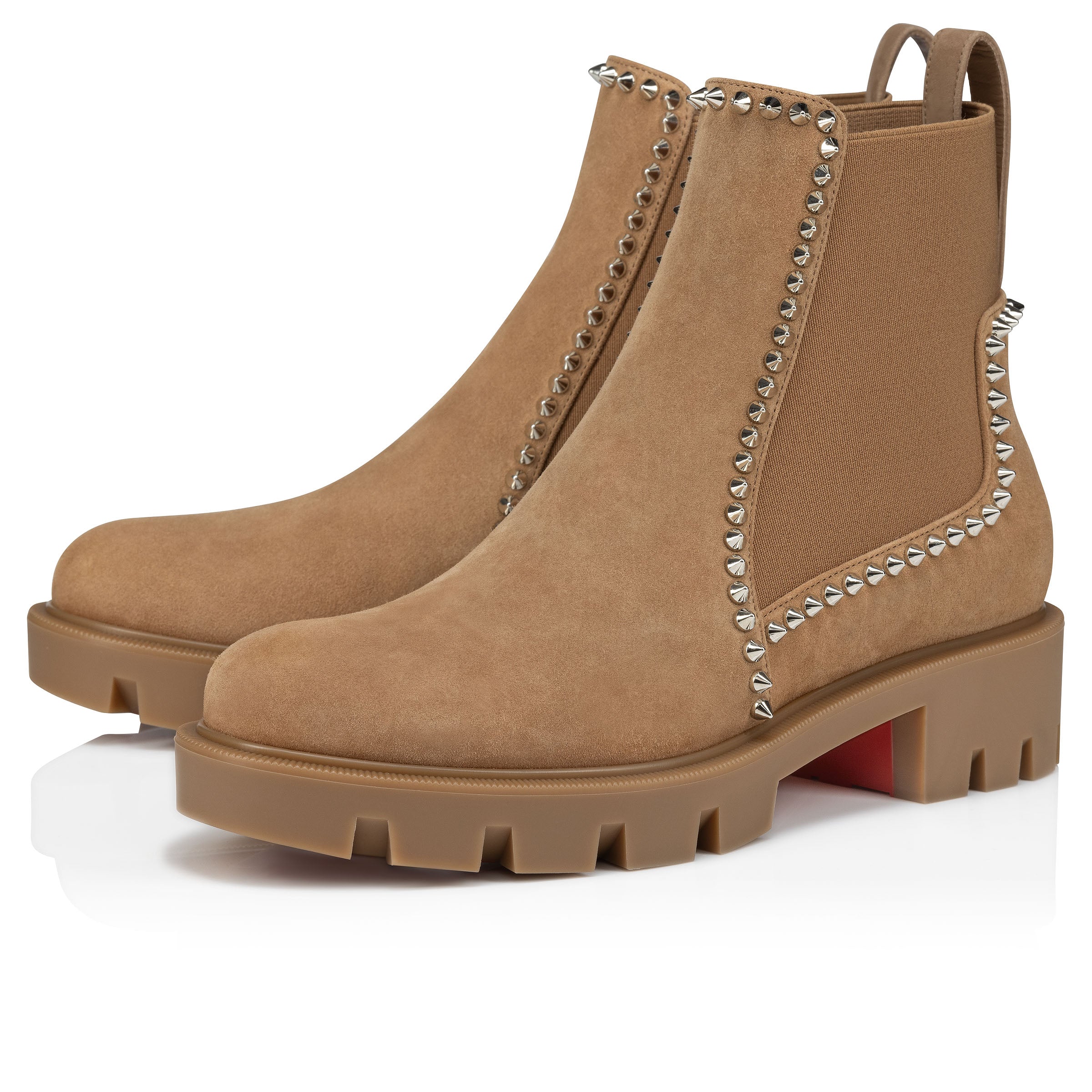 Christian Louboutin Out Lina Spike Lug Women Shoes | Color Brown