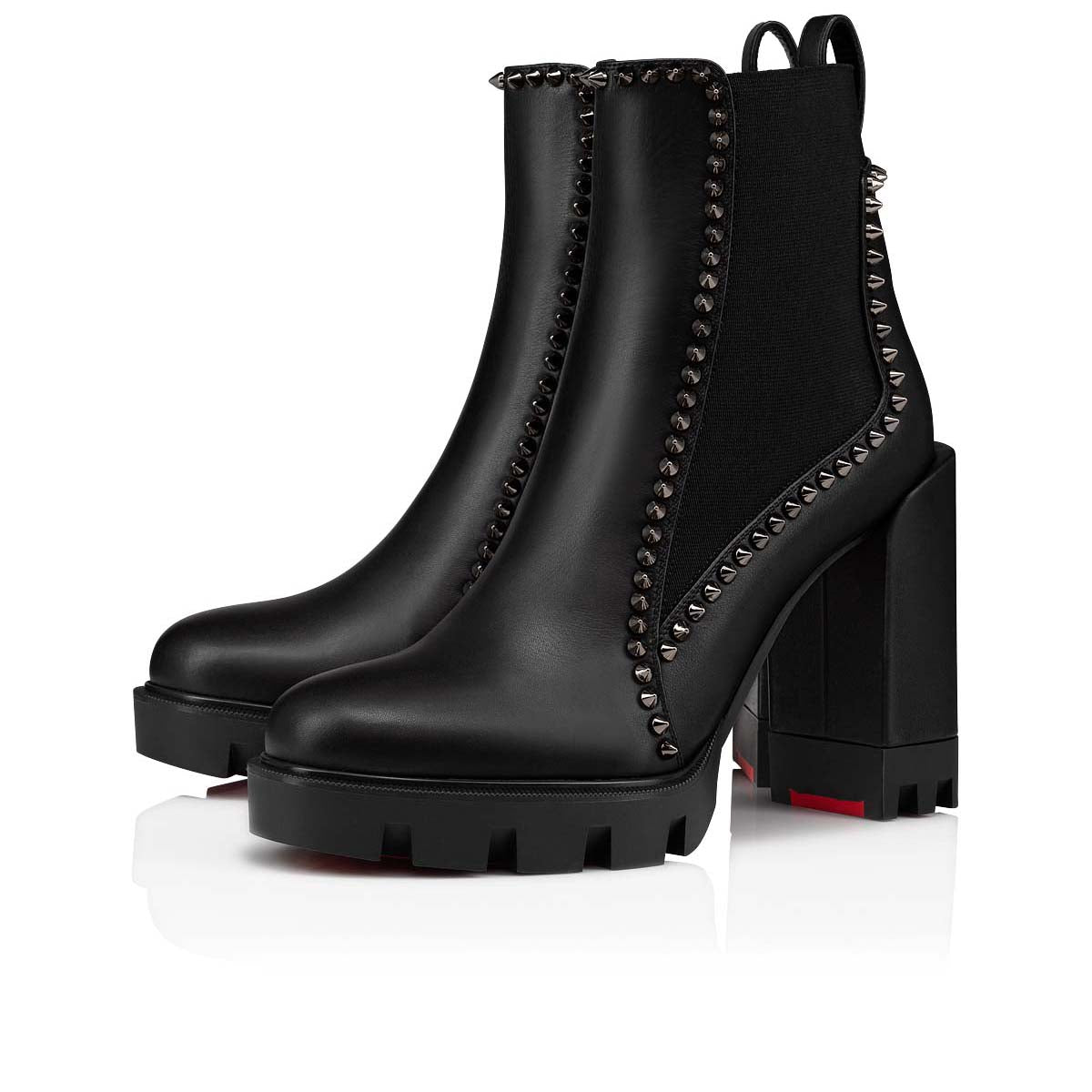 Christian Louboutin Out Line Spike Lug Women Shoes | Color Black