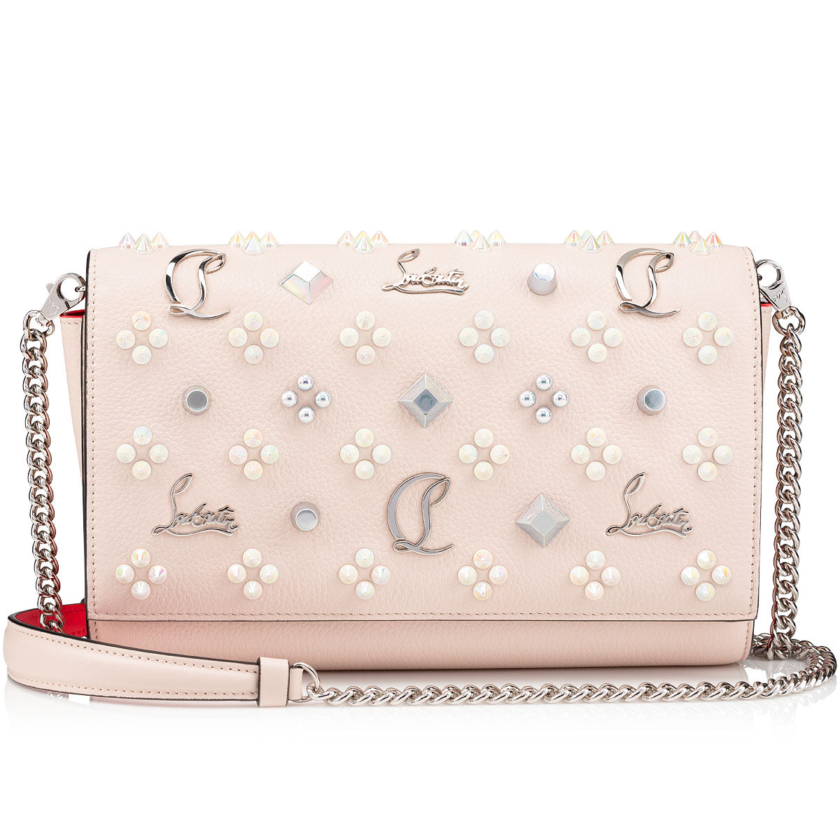 Christian Louboutin Paloma Clutch Women Bags | Color Beige