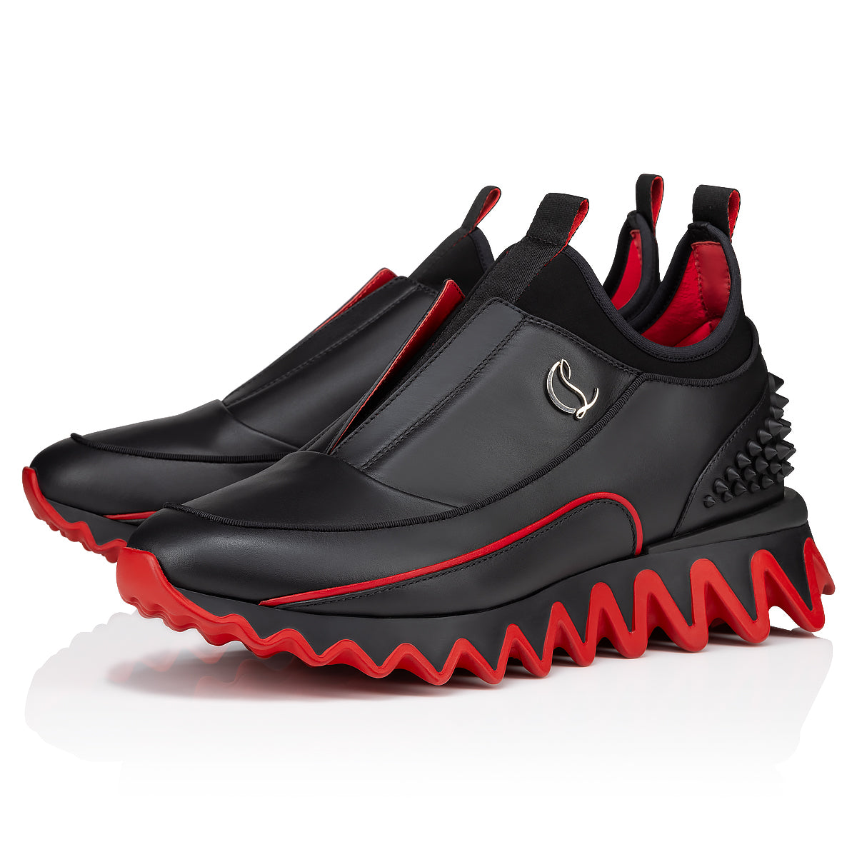 Christian Louboutin Sharkyloub Sp Spikes Men Shoes | Color Black