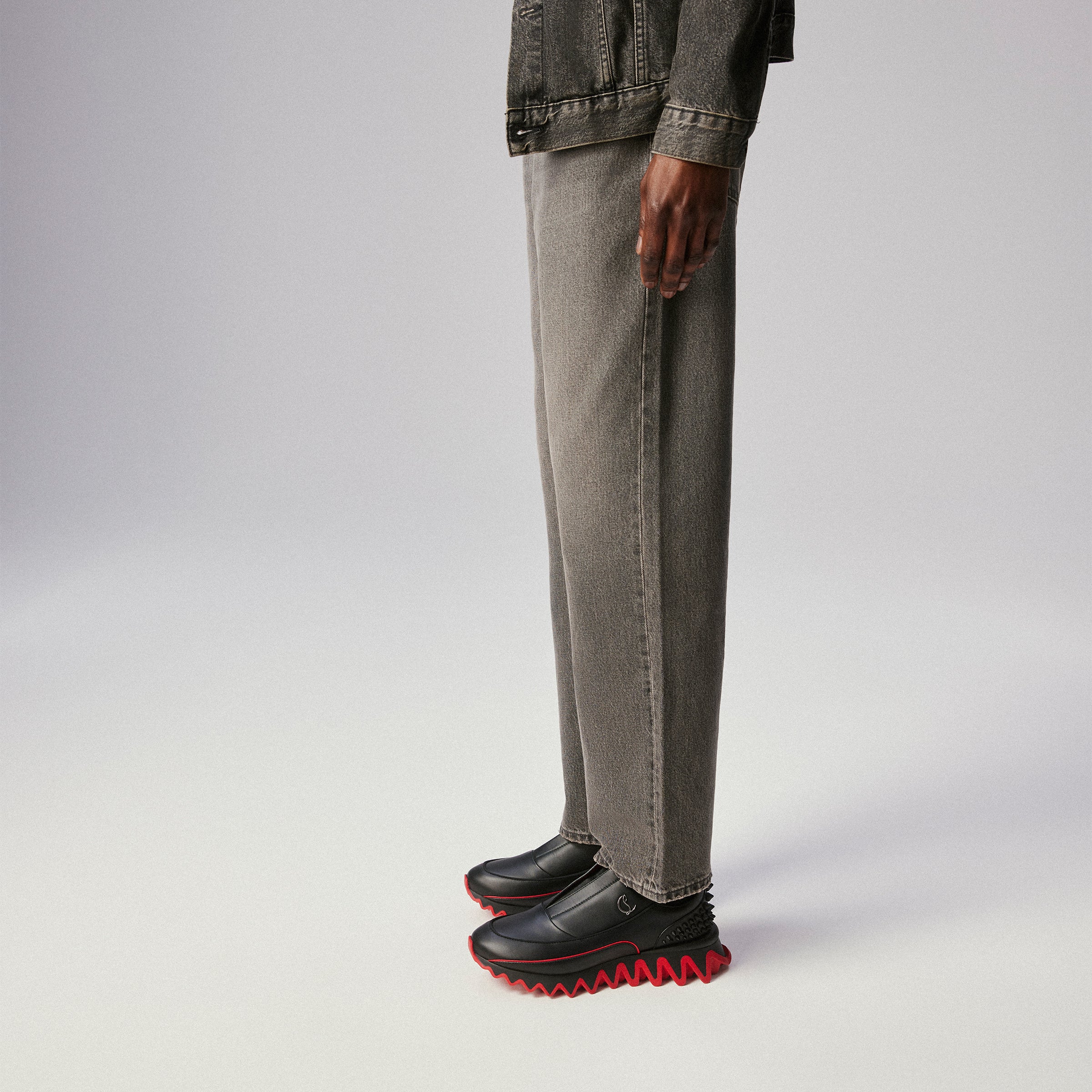 Christian Louboutin Sharkyloub Sp Spikes Men Shoes | Color Black