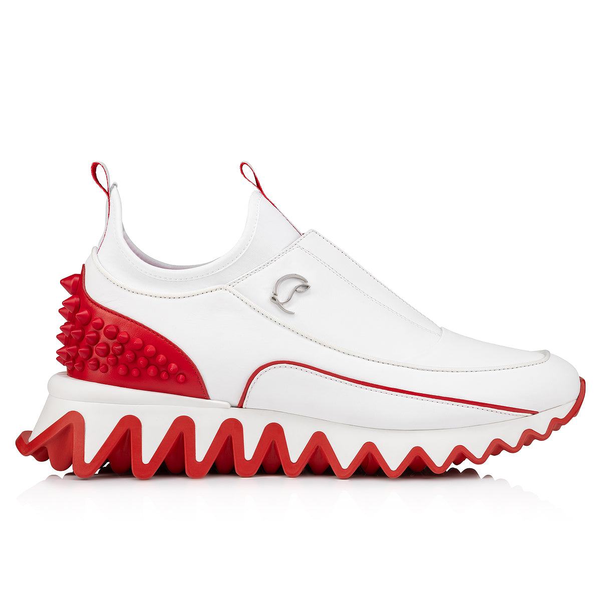 Christian Louboutin Sharkyloub Sp Spikes Men Shoes | Color White