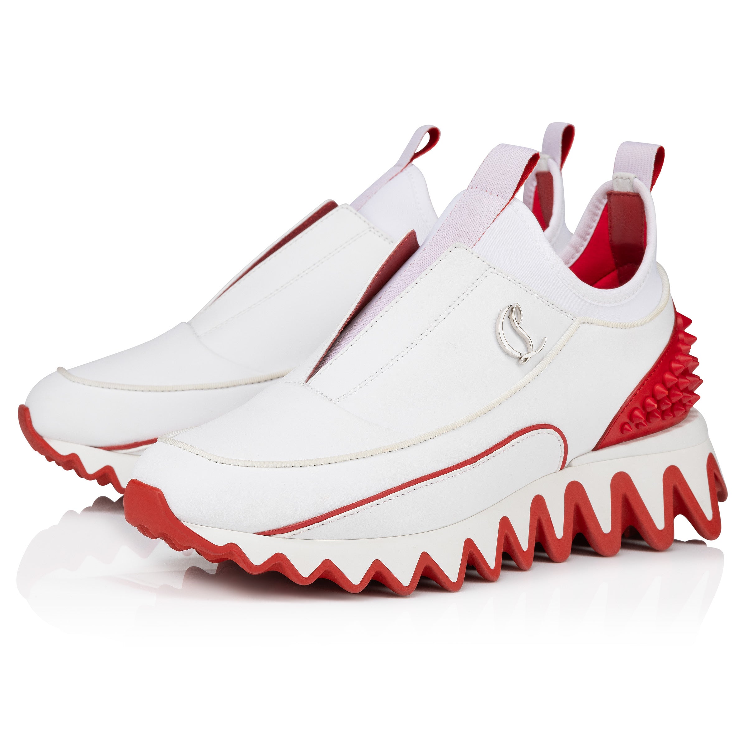 Christian Louboutin Sharkyloub Sp Spikes  Women Shoes | Color White