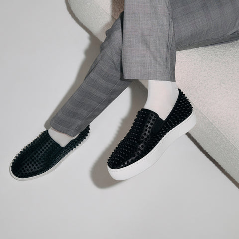 Christian Louboutin Spikeboat Men Shoes | Color Black