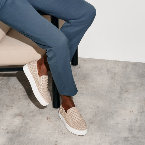 Christian Louboutin Spikeboat Men Shoes | Color Beige