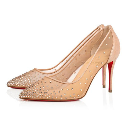 Christian Louboutin Follies Strass Women Shoes | Color Beige
