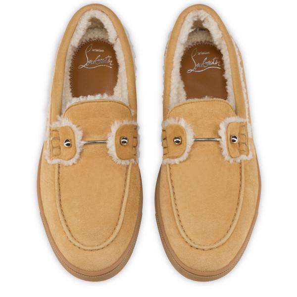 Christian Louboutin Chambeliboat Shearling Donna Women Shoes | Color Brown_new
