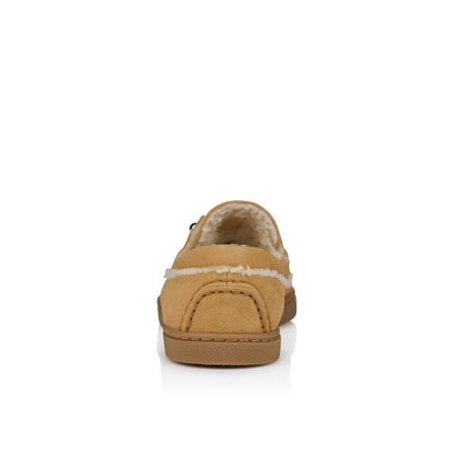 Christian Louboutin Chambeliboat Shearling Donna Women Shoes | Color Brown_new