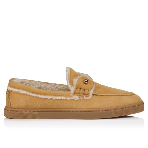 Christian Louboutin Chambeliboat Shearling Donna Women Shoes | Color Brown_new