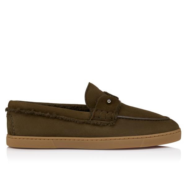 Christian Louboutin Chambeliboat Shearling Men Shoes | Color Bronze