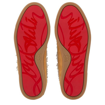 Christian Louboutin Chambeliboat Shearling Men Shoes | Color Brown_new