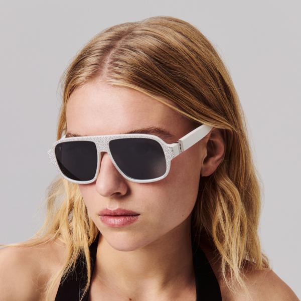 Christian Louboutin Diamond Roller Lb0032 Men Eyewear | Color White