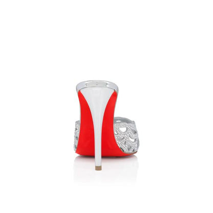 Christian Louboutin Lasera Strass Mule Women Shoes | Color Silver