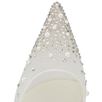 Christian Louboutin Miss Z Riviera Strass Women Shoes | Color White