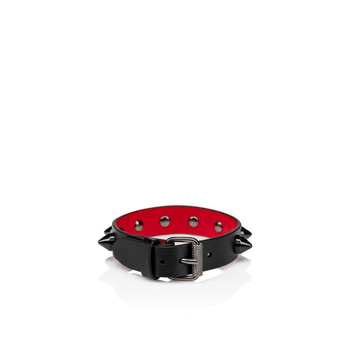 Christian Louboutin M Loubilink Bracelet Men Bracelets | Leather | Color Black/Black